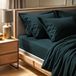 Merkloos / Sans marque Asir - Ranforce Hoeslaken Kingsize Petrolgroen 160 x 200+30 cm