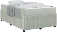 vidaXL Cadre de lit avec matelas, gris clair, 120 x 190 cm, tissu