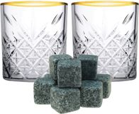 Pasabahce Verres à whisky - set 4x pièces - 350 ml - incl 9x glaçons à whisky - set cadeau
