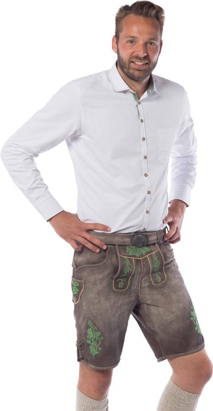 Tannhauser Trachtenmode Lederhose Heren Gaudi Groen - 3XL