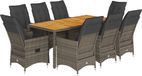 vidaXL 9-delige Tuinset met Kussens Poly Rattan Grijs