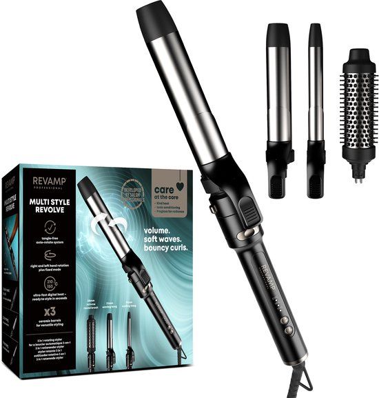 Revamp 3 in 1 Multistyler - Krultang - Revolving Airstyler - 150 tot 210 Graden - 38MM I 32MM I 19MM - Inclusief Hittebestendige Handschoen - Automatische Rotatie - CL3500