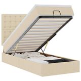 VidaXL Lit avec matelas 90x200 cm tissu crème