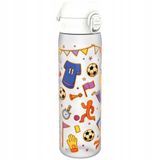 Merkloos ION8 Waterfles, 500 ml, voetbal thema, wit