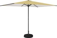 vidaXL Parasol met voet Rechthoekig 2 x 3 m Polyester Geel en Wit