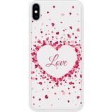 Confettis de Coeurs Love Bedrukt siliconen hoesje compatibel met iPhone XS Max