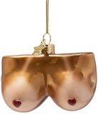 Vondels Seins met tanline 6cm kerstbal van glas, multi 1 stuk