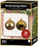 Bellatio Decorations Shoppartners Bv 24 Stuks mix glazen Kerstballen pakket goud 6 en 8 cm