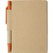 Merkloos Notitieboekje met Balpen - Beige/Oranje - 11x8cm - 80 Pagina's Gelinieerd
