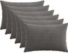 vidaXL Kussensloop 6 stuks HEERLEN Donkergrijs 40 x 60 cm corduroy