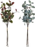 DKD Home Decor Boeketten Stof Groen Plastic Ijzer Eucalyptus (26 x 26 x 76 cm) (2 Stuks)