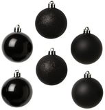 Cosy & Trendy Kerstballen - 24 stuks - Zwart - 8 cm - Kunststof