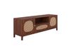 Meuble TV en bois de manguier et cannage