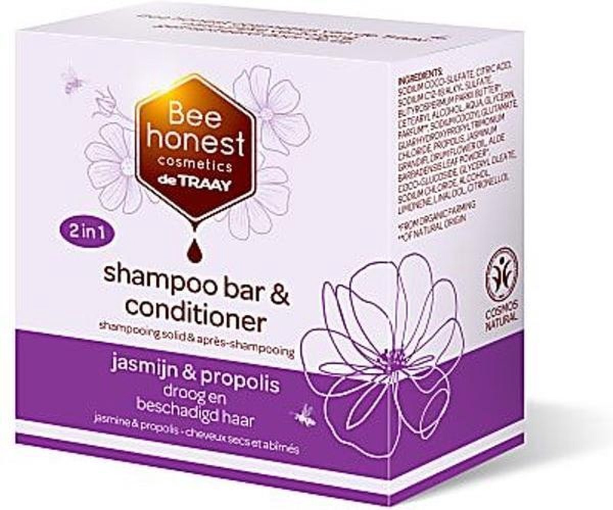 De Traay Bee Honest Shampoo Bar & Conditioner Jasmijn & Propolis