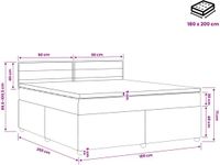 vidaXL Boxspringbed met matras Crèmekleurig 180 x 200 cm Stof