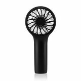 wonderlamp Bris Handventilator, zwart, 3 snelheden, laadindicator en oplaadbare accu, compacte mini-ventilator, ideaal voor op reis