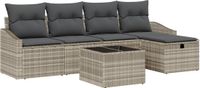 vidaXL Canapé Gris clair Polyrattan 2 places