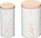 5Five Set de 2 boîtes de conservation pour café - métal - blanc