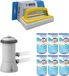 WAYS - Entretien piscine - Pompe de filtration 2271 l/h & 6 filtres type A & brosse de nettoyage WAYS