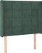 vidaXL Hoofdbord met randen 93x16x118/128 cm fluweel donkergroen