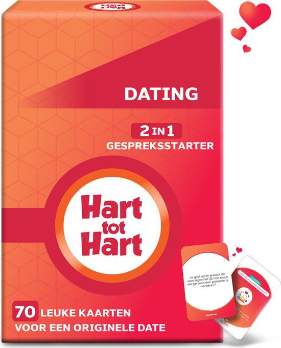 Hart tot Hart Dating - 2-in-1 Date Spel - Leuke Gesprekskaarten voor een Date Night - Dating Vragenspel - Date Spel Vragen - Relatie Kaartspel - Relatiespel Volwassenen - Gespreksstarters - Dating spel voor een Openhartig Gesprek