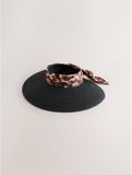 Next - Dames - Raffia zonneklep met sjaaldetail - Zwart