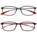 Opulize Ice 2 Stuks Super Lichtgewicht Leesbril Grijs Donker Rood Vrouwen Mannen RR61-7Z +1,50