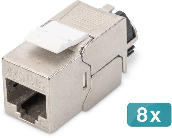 DIGITUS Keystone module Cat-6A afgeschermd - 8 stuks - Silver