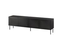 Meuble TV noir 4 portes 200cm