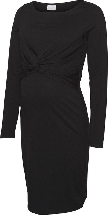MAMA.LICIOUS MLMACY June L/S JRS Boat Dress 2F A - Black - L - Women's