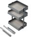 Emuca Harmony uitschuifbaar karretje met softclose, module breedte 400mm hoogte 700mm, Staal en Hout, Antracietgrijs
