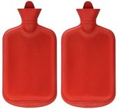 Merkloos / Sans marque Warmwaterkruik 2x oranjerood 18 x 36 cm 2 liter