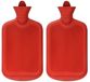 Merkloos / Sans marque Warmwaterkruik 2x oranjerood 18 x 36 cm 2 liter