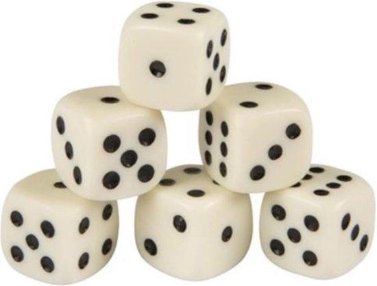 SOHO Dobbelstenen - 16 mm - Wit - 6 Stuks