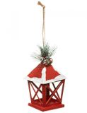 Feeric JJA - Rode lantaarn kerstboomhanger 13,5 cm van ijzer