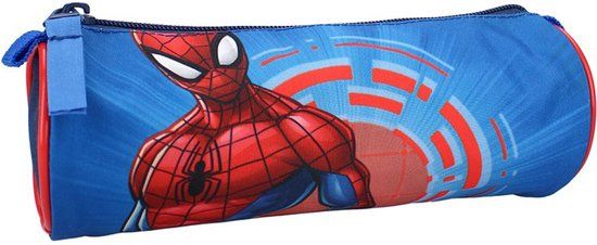 Spider-Man Etui - Pennenetui voor Kind - Katoen - Blauw - Rechthoek