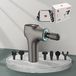 Hi5 FlatHead Trilmassageapparaat, massagepistool, spierfascia, weefsel, ontspannen, 6 snelheden, met Smart Light System-6 opzetstukken, grijs/hardcase