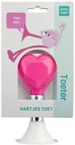 PexKids Fietstoeter recht Hartjes - Wit met roze bol