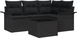 vidaXL Tuinbank Set Zwart Polyrattan 2-zits