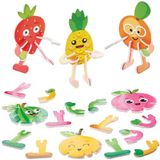 Baker Ross FN577 Mini 3D Fruit Bouwpakketten - Pak van 20, 3D Foam Staande Bouwpakketten voor Kinderen