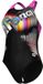 Arena Dames Badpak Lit Logo V Back Zwart Shocking Pink