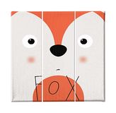 Homemania Fox-foto, 3-delig, kinderen, woonkamer, slaapkamer, meerkleurig van polyester, hout, 69 x 3 x 50 cm