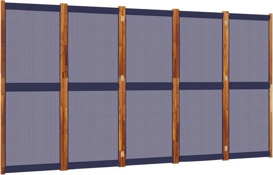 vidaXL Kamerscherm met 5 panelen 350x180 cm donkerblauw
