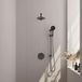 Brauer Gunmetal Edition Thermostatische Regendoucheset Inbouw - Hoofddouche 20 cm - Rechte Wandarm - 3 Weg - Handdouche Rond 3 Standen - Doucheslang - Geintegreerde Glijstang - Gunmetal