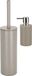 Spirella Badkamer accessoires set - WC-borstel/zeeppompje - metaal/porselein - beige - Luxe uitstraling