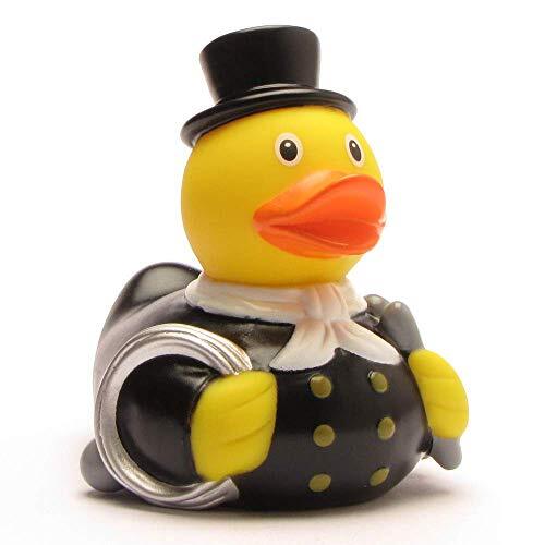 Duckshop Schoorsteen Sweep Rubber Duck met een witte halsdoek