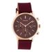 OOZOO Timepieces - Rosé goudkleurige horloge met rode leren band - C10599