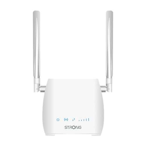 Strong 4G LTE WLAN-router 300M (LTE tot 150 Mbit/S, 2,4 GHz WiFi @ 300 Mbit/S, 802.11b/g/N, LAN-poort, sim-adapter) wit, klein, 4GROUTER300M
