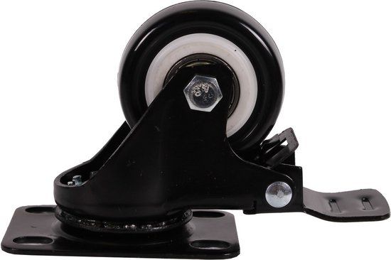 Mammuth Zwenkwiel met rem PU - 50x25 mm - Zwenk wiel - 50 kg