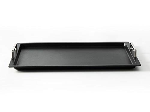 AMT Gastroguss Klaus Grillt Gastronorm - Grillplaat GN 1/1 Met BBQ Grillbodem Voor Inductie Door 53 X 33 Cm 2 Cm Hoog Met Roestvrijstalen Handgrepen Lotan Antiaanbaklaag Amzn Kg I 2533 G Bbq